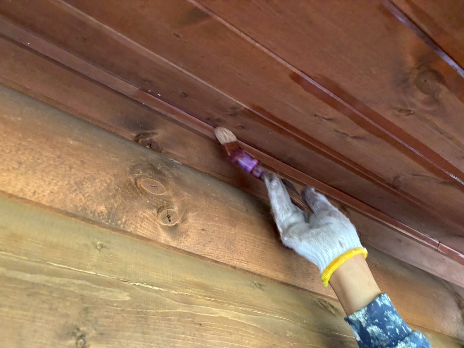 いなべ市ログハウスの塗装工事