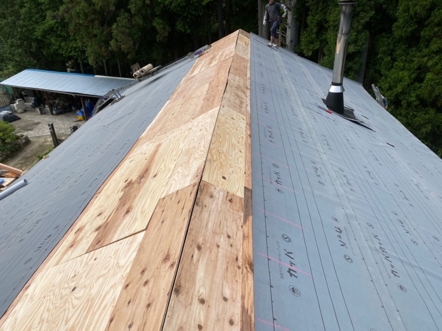 桑名市、屋根葺き替え、ルーフィングシート