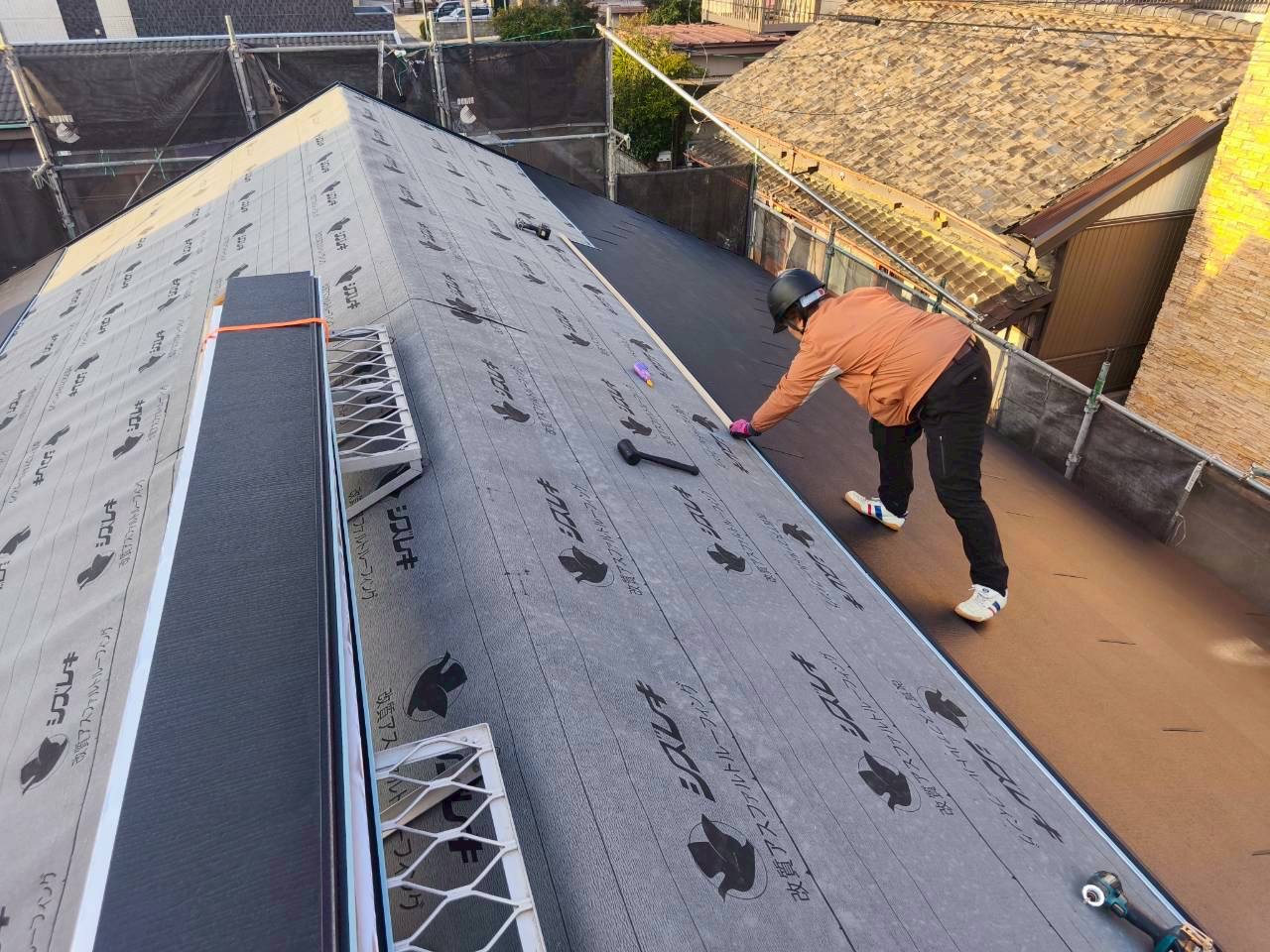 川越町屋根葺き替え