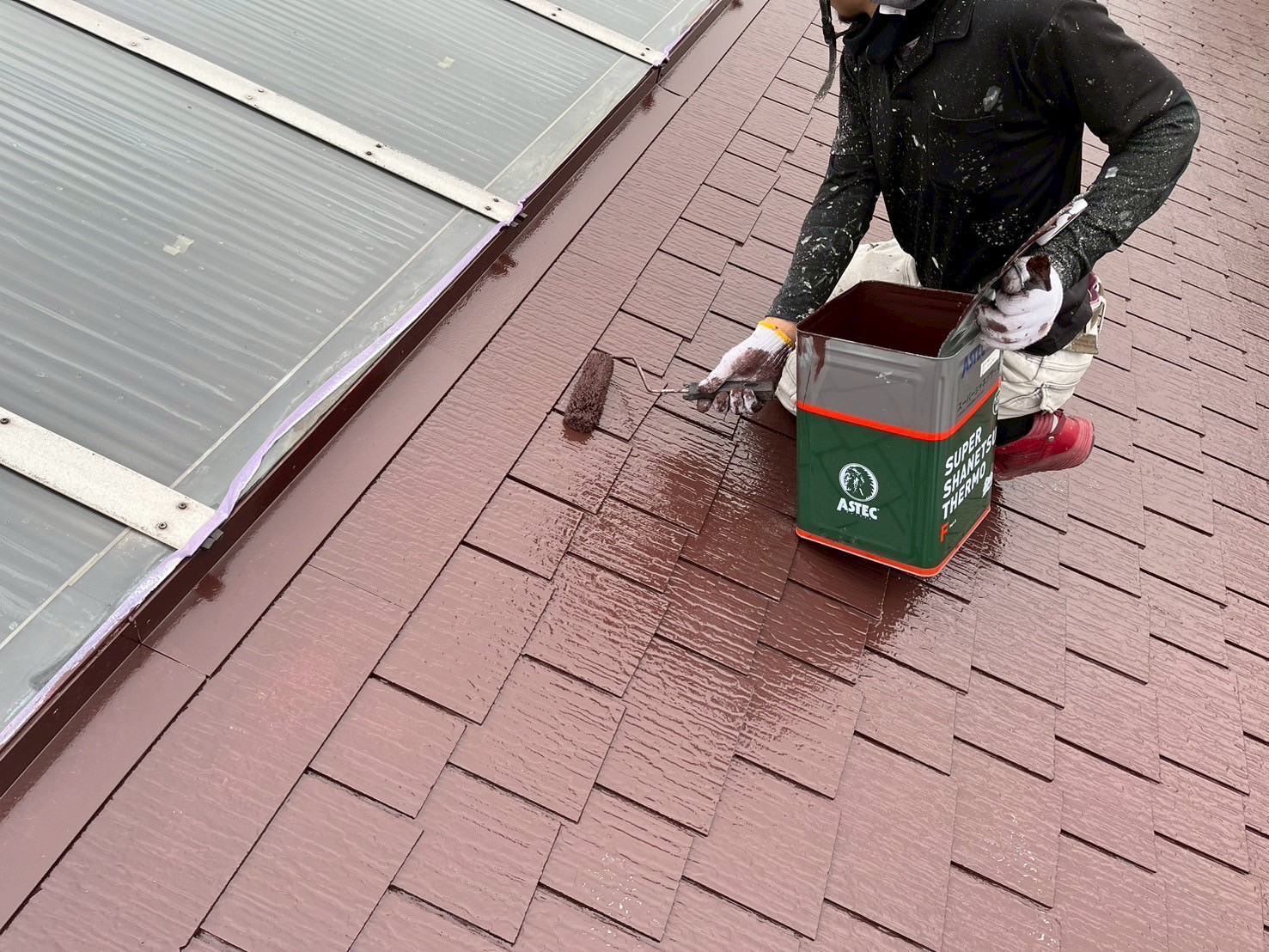 鈴鹿市のスレート屋根の屋根塗装