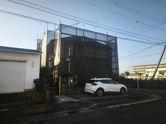 足場組立完了の様子