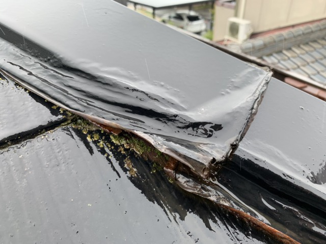棟板金、破損