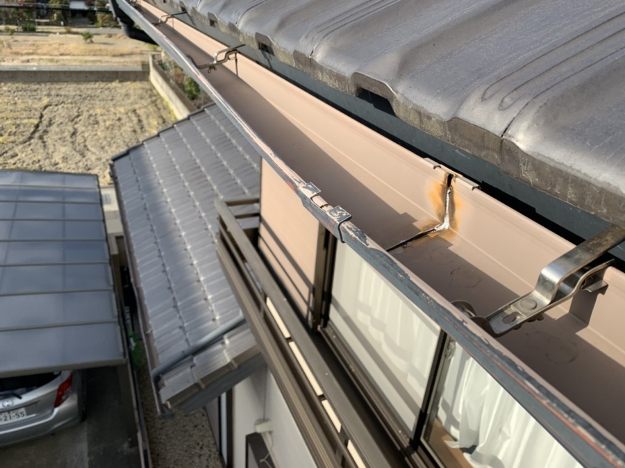 川越町、雨樋交換、屋根工事