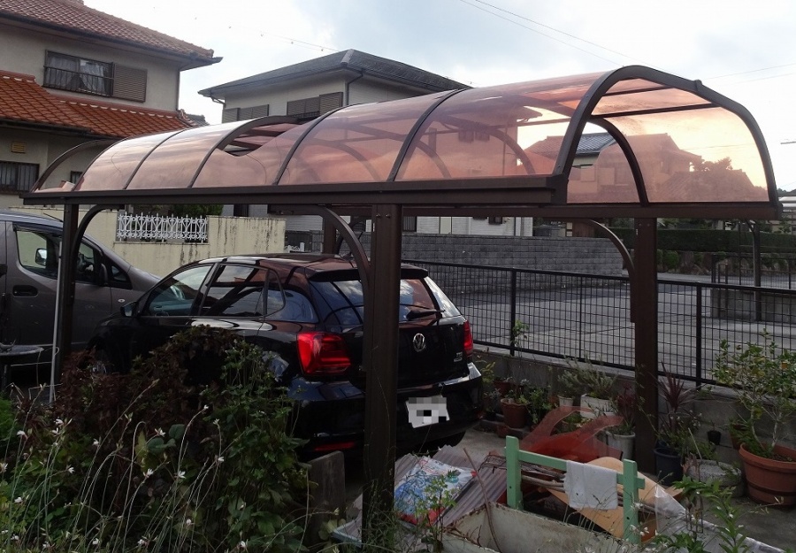 カーポート屋根破損　街の屋根やさん四日市店　津市