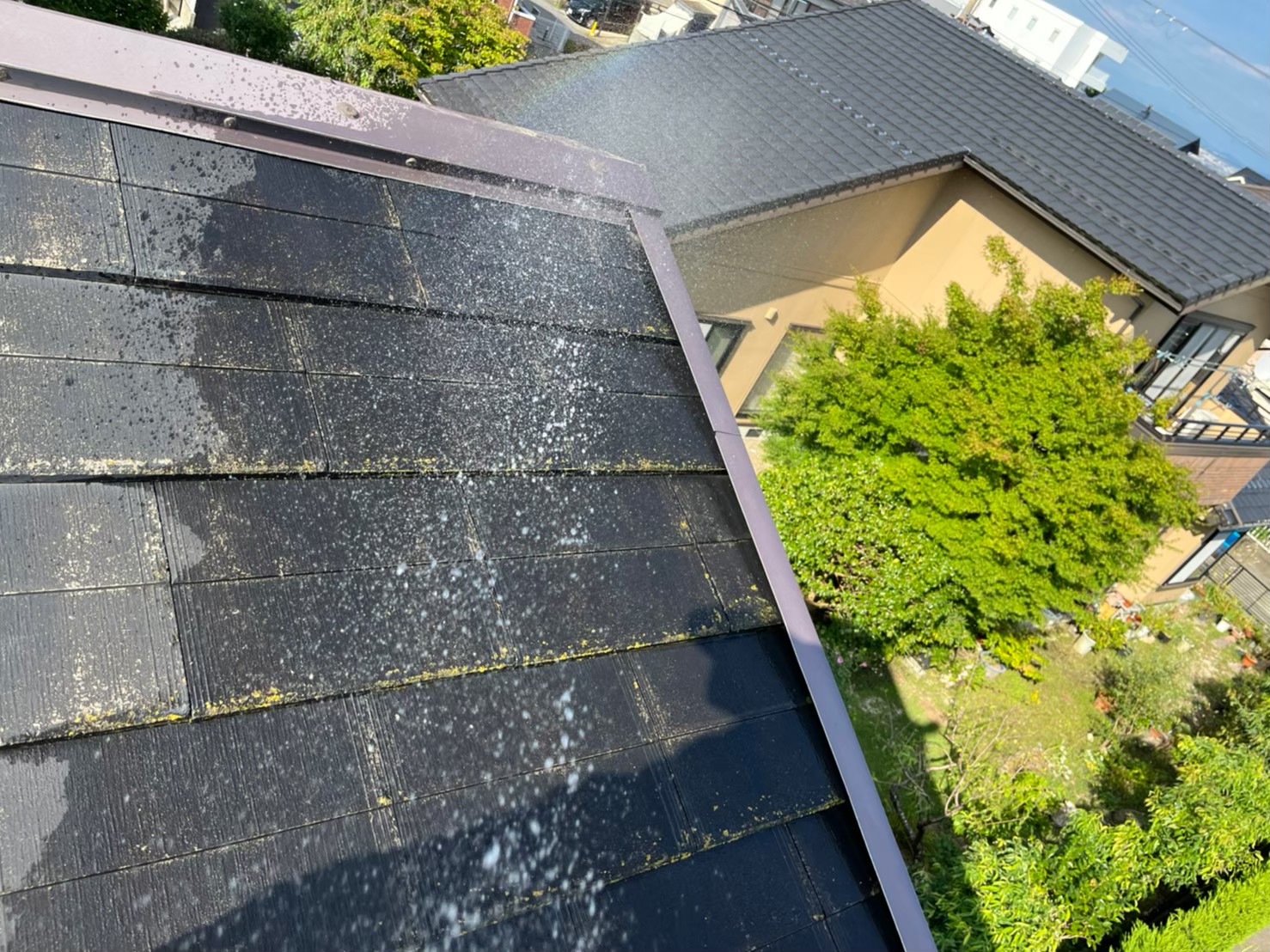 棟板金の流水テスト