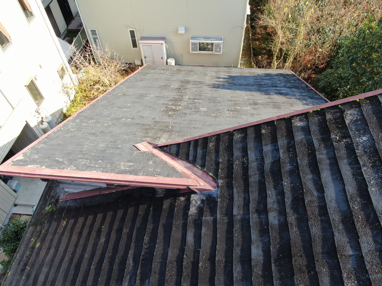 栗東市　スレート屋根 現場調査