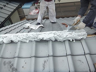 棟瓦の取り直し工事