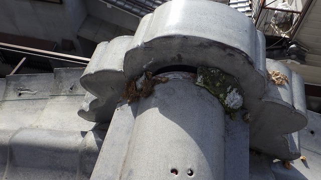 鬼瓦漆喰剥がれ