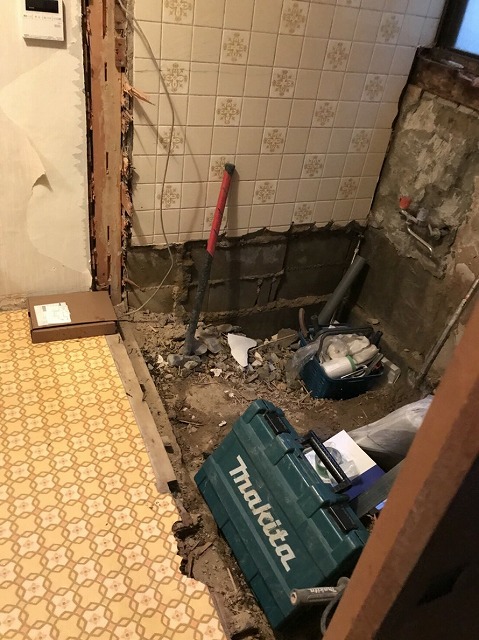 在来タイル解体