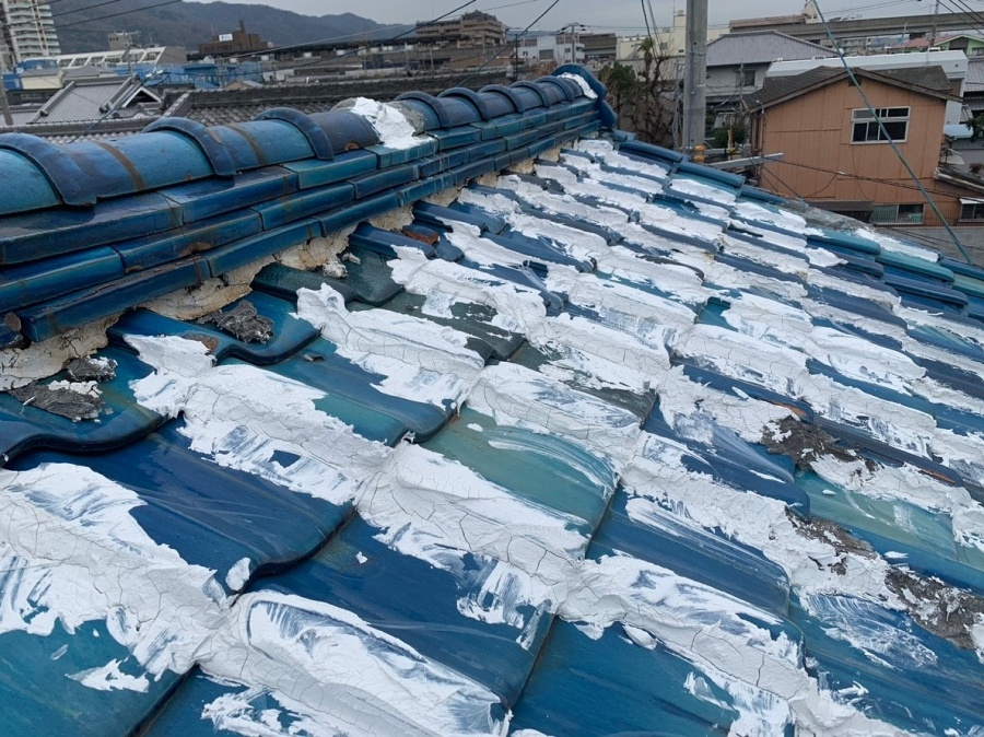 コーキングで塗った屋根