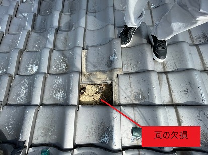 瓦の欠損