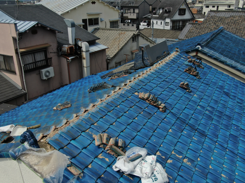 棟瓦の取り直し工事