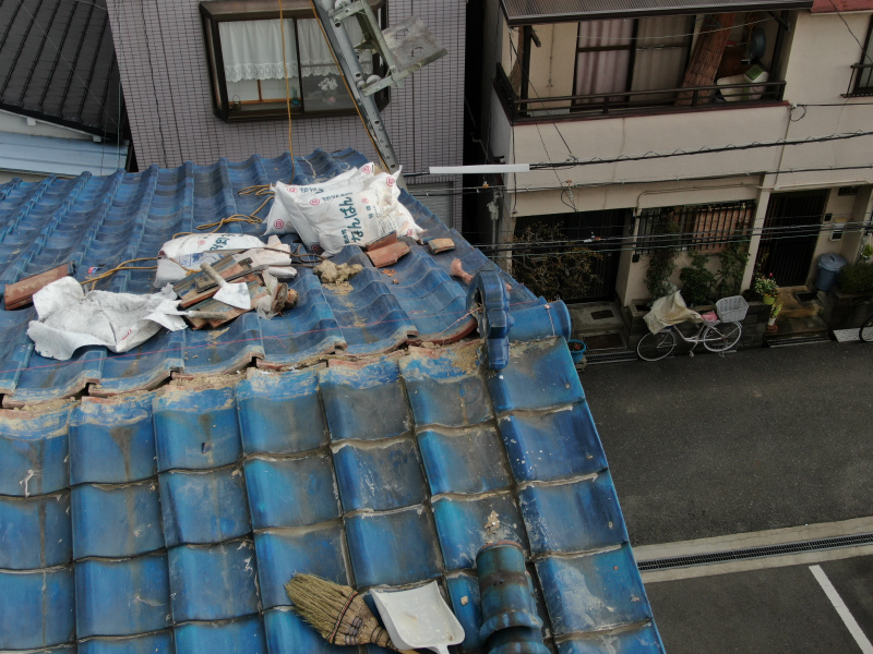 棟瓦の取り直し工事