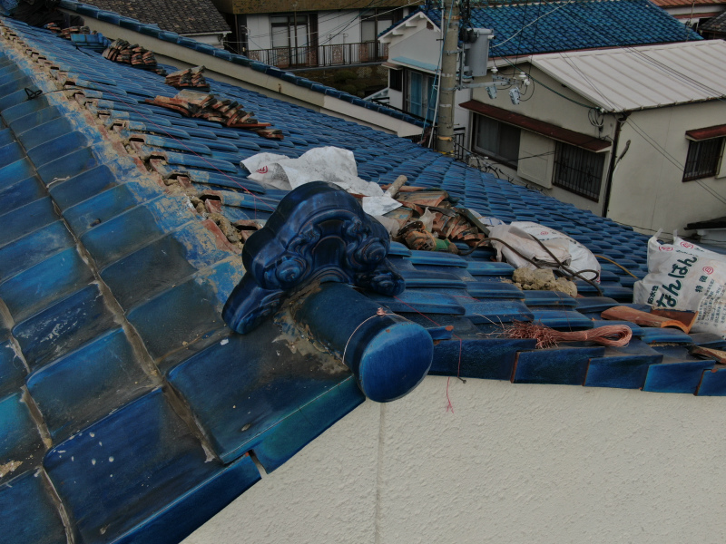 棟瓦の取り直し工事