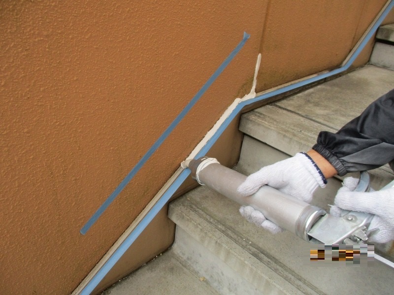 松原市マンションコーキング打ち替え工事完成