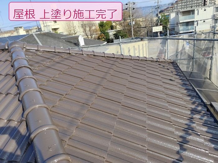 八尾市N様邸 屋根塗装完了後の全体アングル