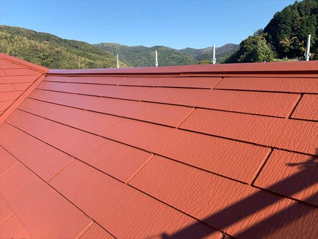 屋根塗装の施工後のスレート屋根