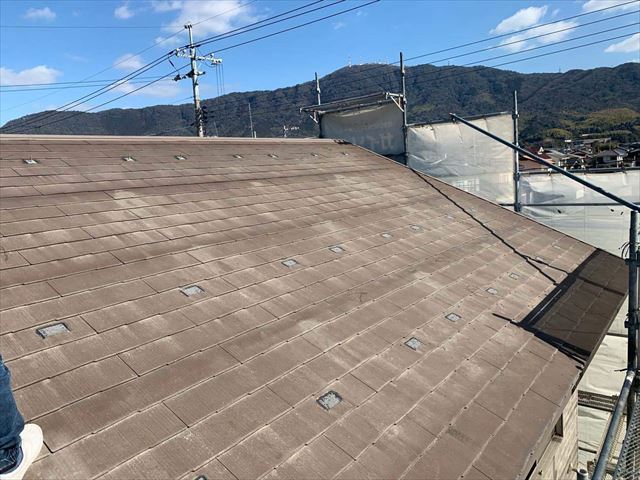 太陽光パネルの取り外したスレート屋根