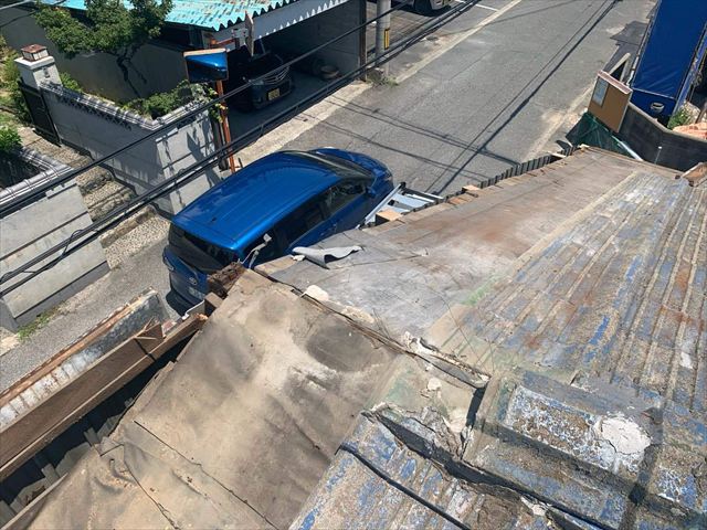 屋根のパラペットの撤去