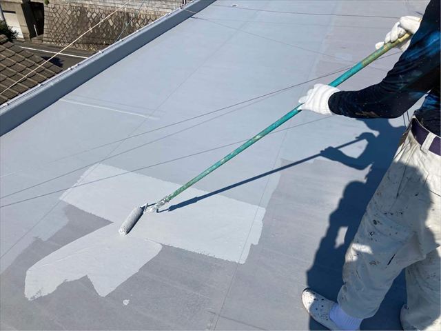 ルーフバルコニーのトップコート塗り替え