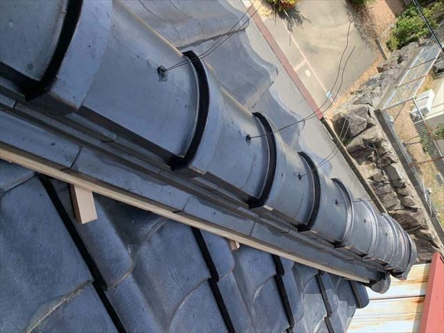 棟瓦の取り直し