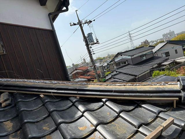 棟瓦の取り直し
