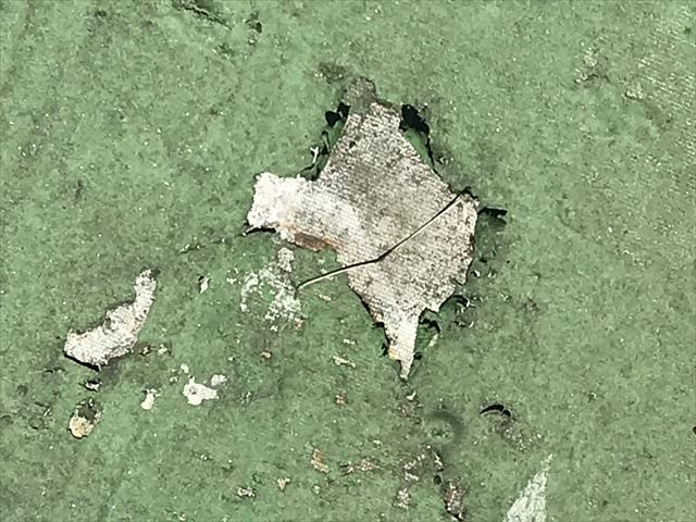 シート防水の破れ