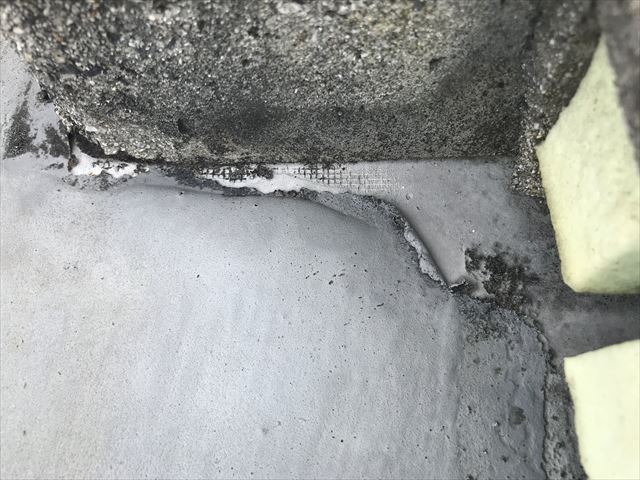 防水層の剥がれ