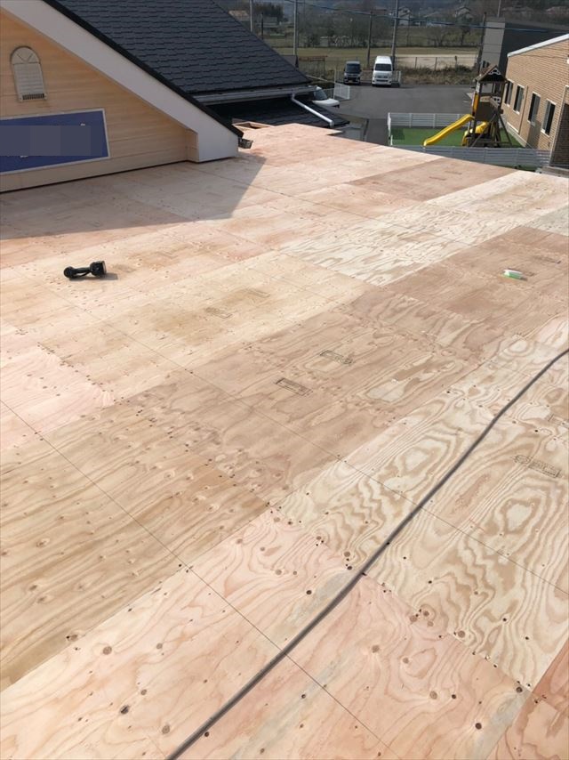 野地板を施工後の写真