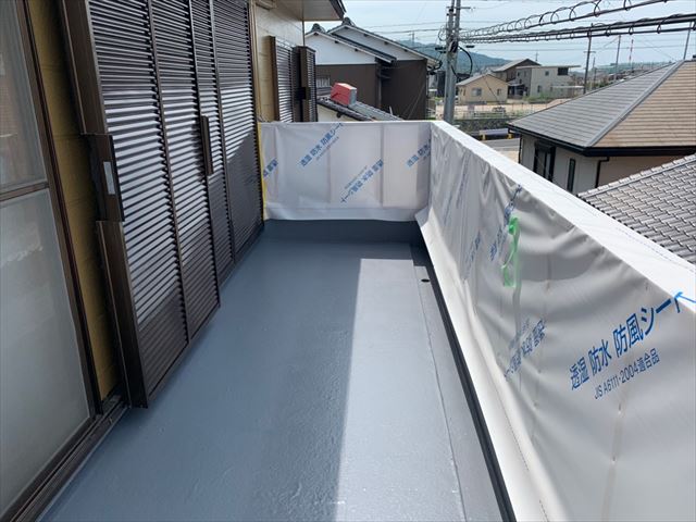 ベランダ外周の透湿防水シート