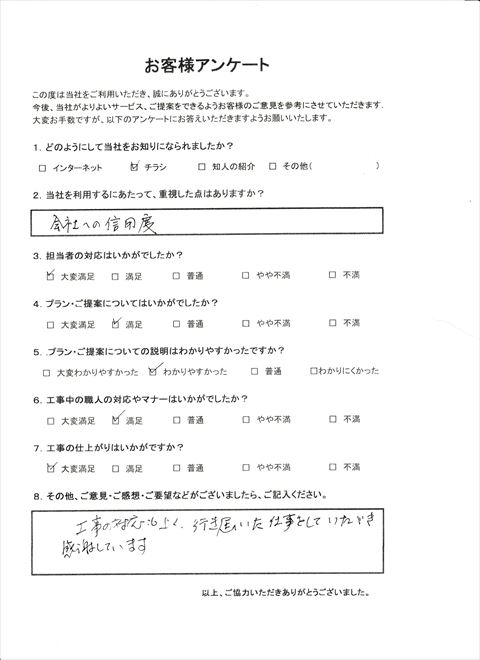 工事後お客様の声