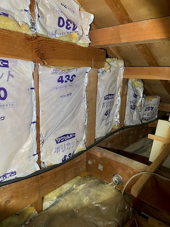 壁断熱　施工　小屋裏　田原市