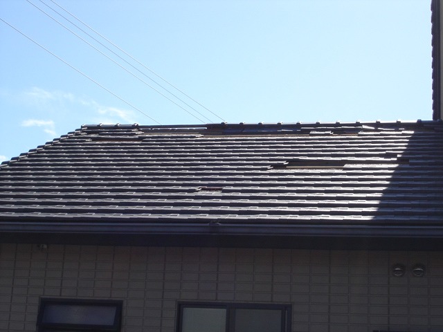 平板瓦　突風被害