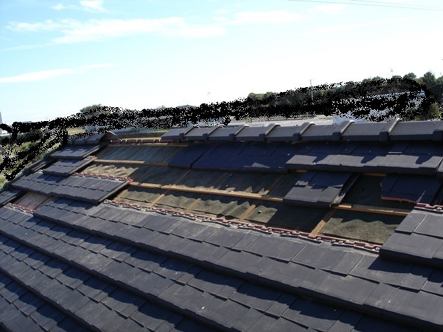 平板瓦　突風被害