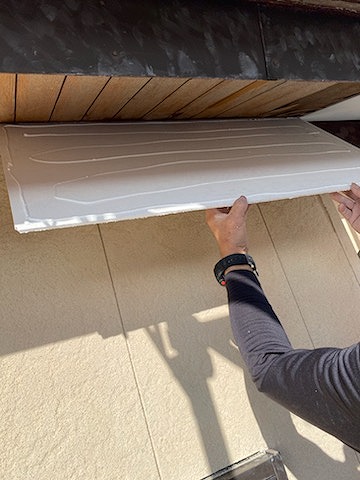 ケイカル板　軒天補修　部分修理　豊橋市　リフォーム　外装