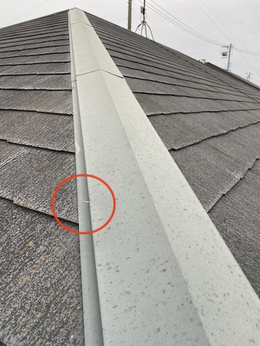 豊橋市　カラーベスト　化粧スレート　棟板金　釘浮き　釘ぬけ