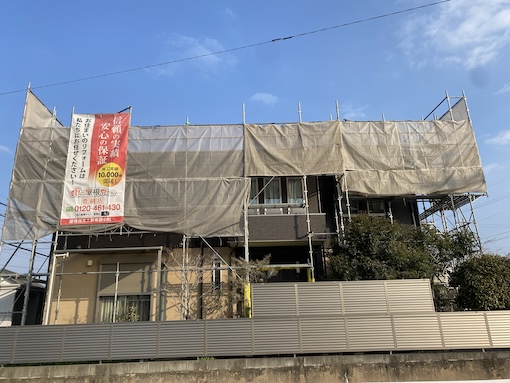 蒲郡市　外装リフォーム　屋根　外壁　塗装　足場　有効活用