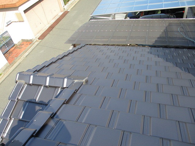 瓦葺き替え後ケラバ部