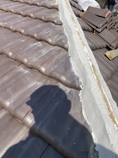 豊橋市　棟瓦　やりかえ　モルロック　塗り