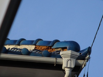 棟部　しっくい欠落