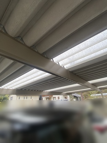 カーポート　車庫　ペフ　断熱シート　はがれ