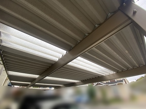 カーポート　車庫　ペフ　断熱シート　はがれ