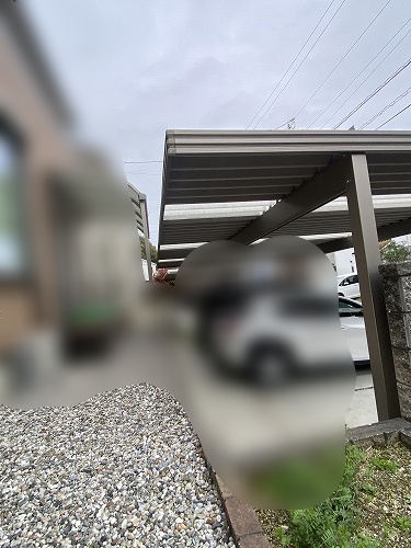 カーポート　車庫　ペフ　断熱シート　はがれ