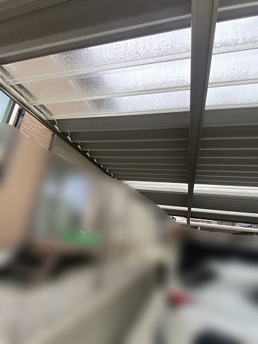 カーポート　車庫　ペフ　断熱シート　はがれ