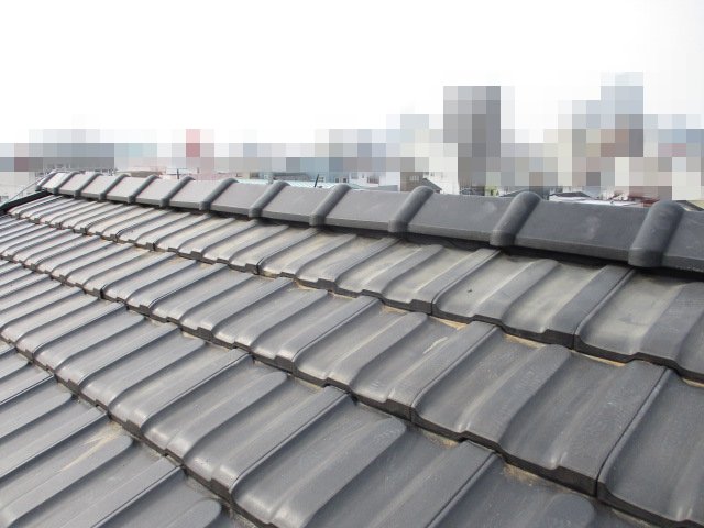 棟瓦　復旧　漆喰　詰め直し　