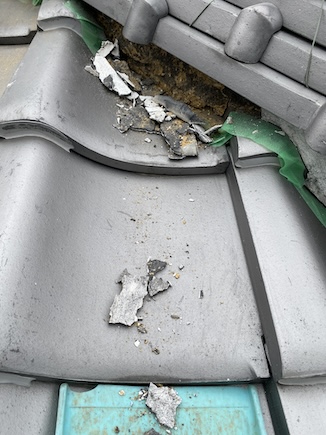 豊川市　棟瓦　漆喰補修　撤去　塗り替え