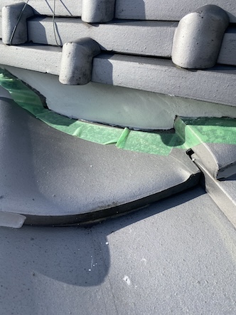 豊川市　棟瓦　漆喰補修　撤去　塗り替え