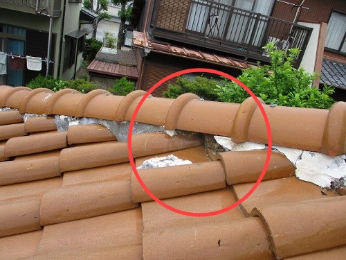 豊橋市　漆喰　雨漏り　S型瓦屋根　軒天