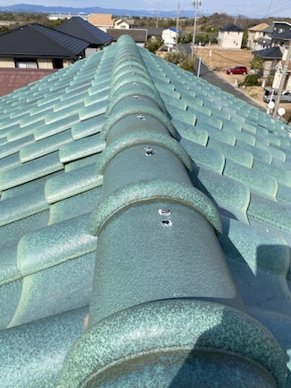 小屋裏換気　暑さ対策　棟瓦　換気部材　田原市