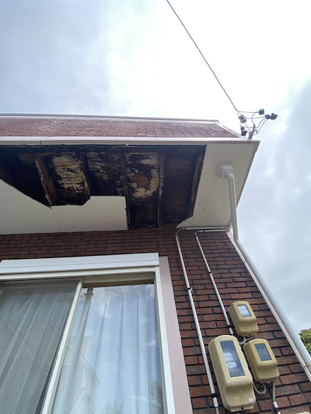 豊橋市　ベランダ　バルコニー　軒天　劣化　腐食　雨漏り　防水　失敗